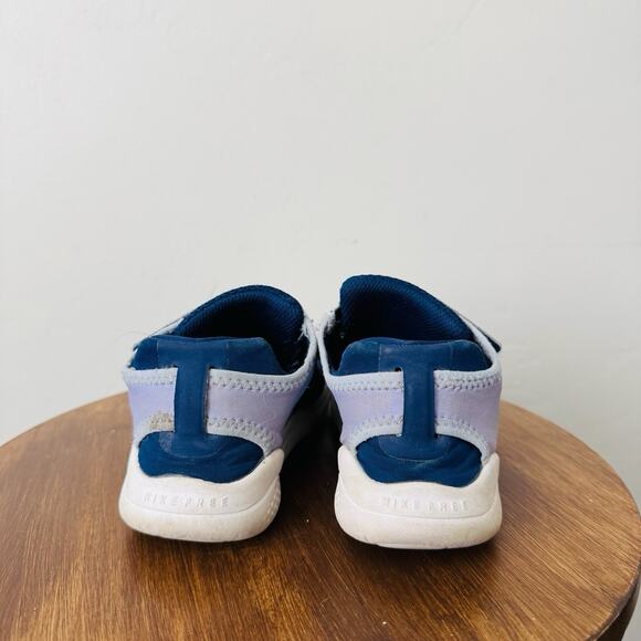 Nike Kids Free Run Blue Adjustable Strap Sneakers Boys Size 13 - Picture 5 of 9